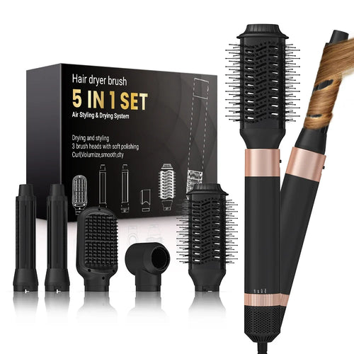 5-in-1 automatic hair dryer and styling brush