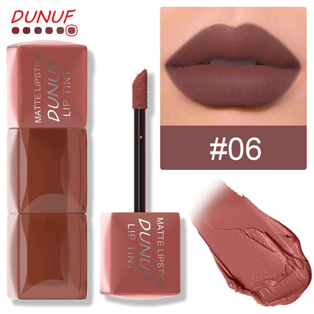Velvet matte lipstick deep brown color 