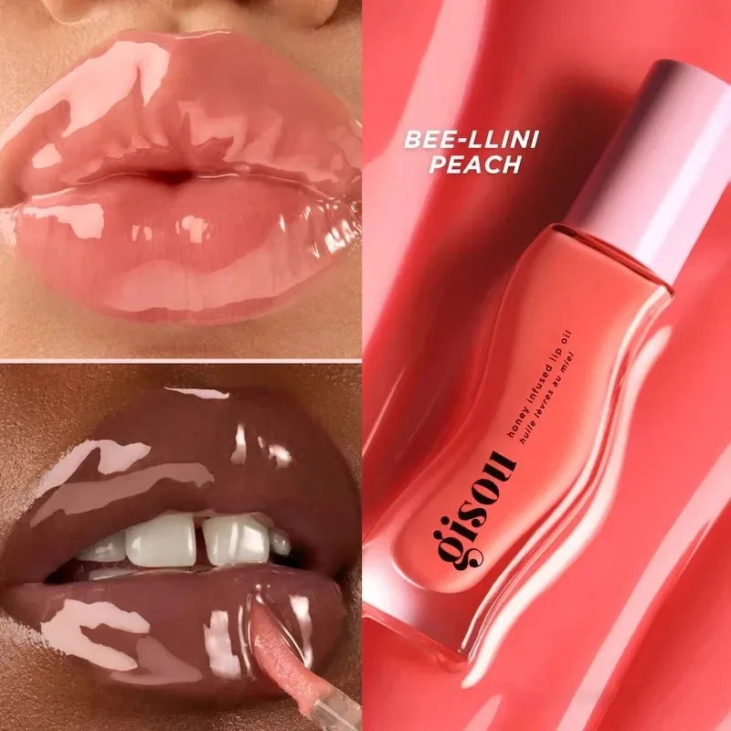 Gisou Honey Infused Lip Oil Bee llini peach 