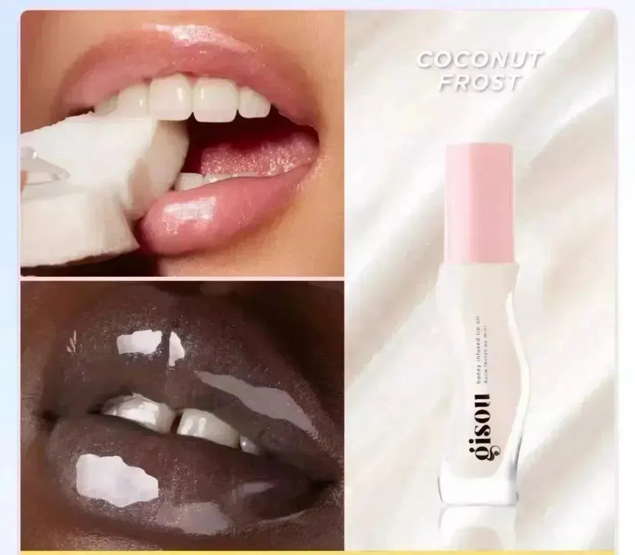 Gisou Honey Infused Lip Oil Coconut frost 