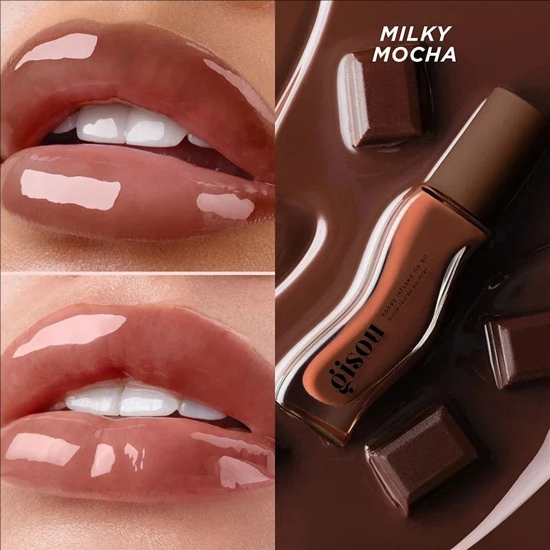Gisou Honey Infused Lip Oil nourishing lip Milky mocha 