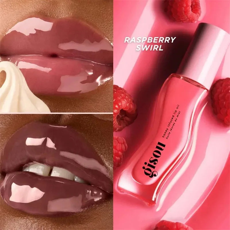 Gisou Honey Infused Lip Oil nourishing Raspberry swirl