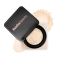 Hudabeauty powder compact with open lid on a white background