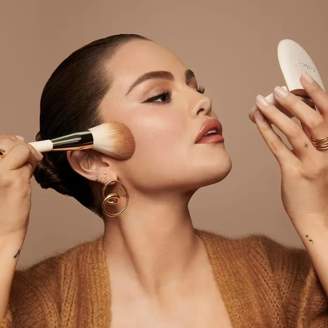 Rare Beauty face powder texture soft finish