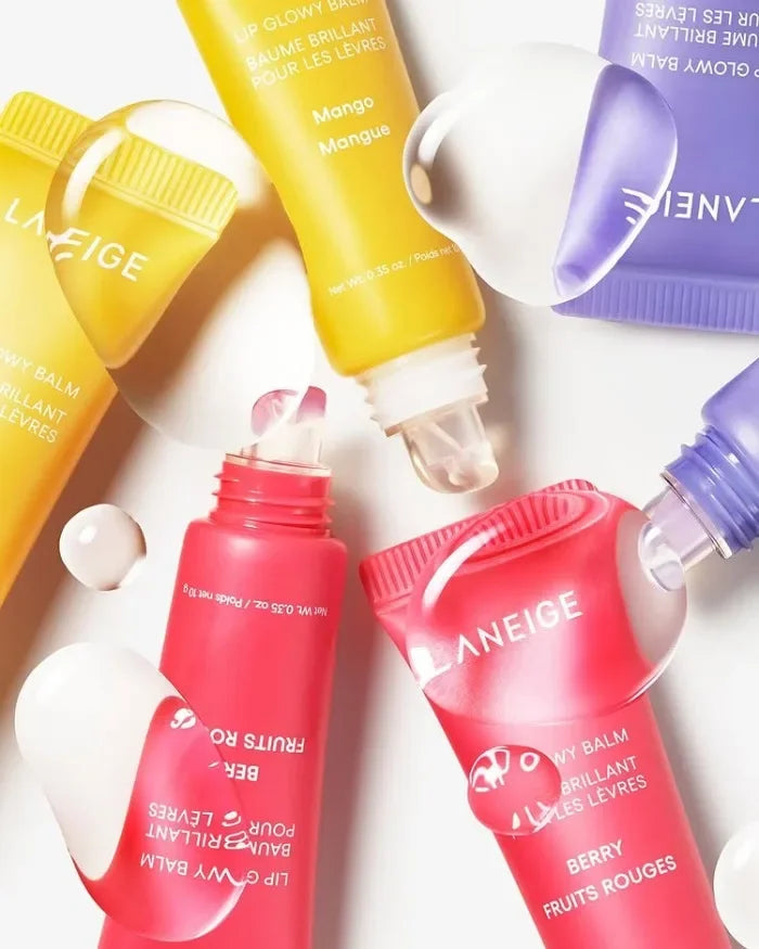 Texture of Laneige Lip Glowy Balm Mango for soft, hydrated lips