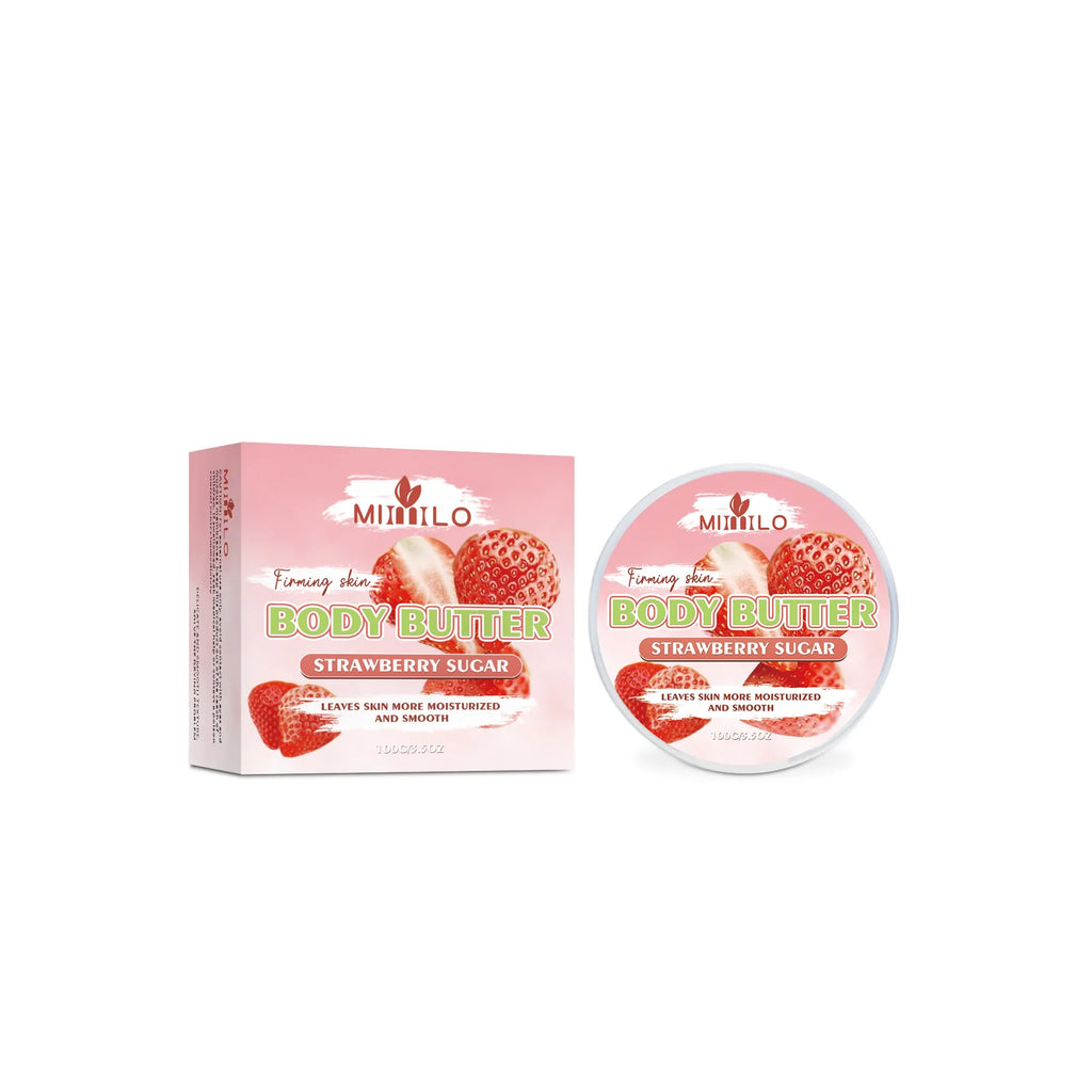 Crème hydratante pour le corps offrant douceur et fini éclatant Au fraise 