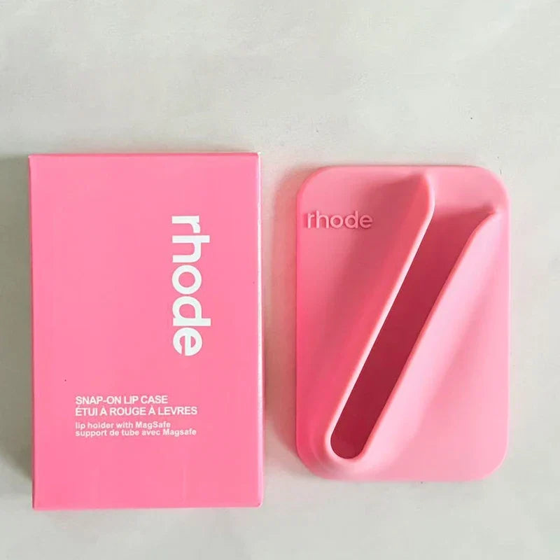 Ribbon  lip case with 'rhode' branding on a light gray background